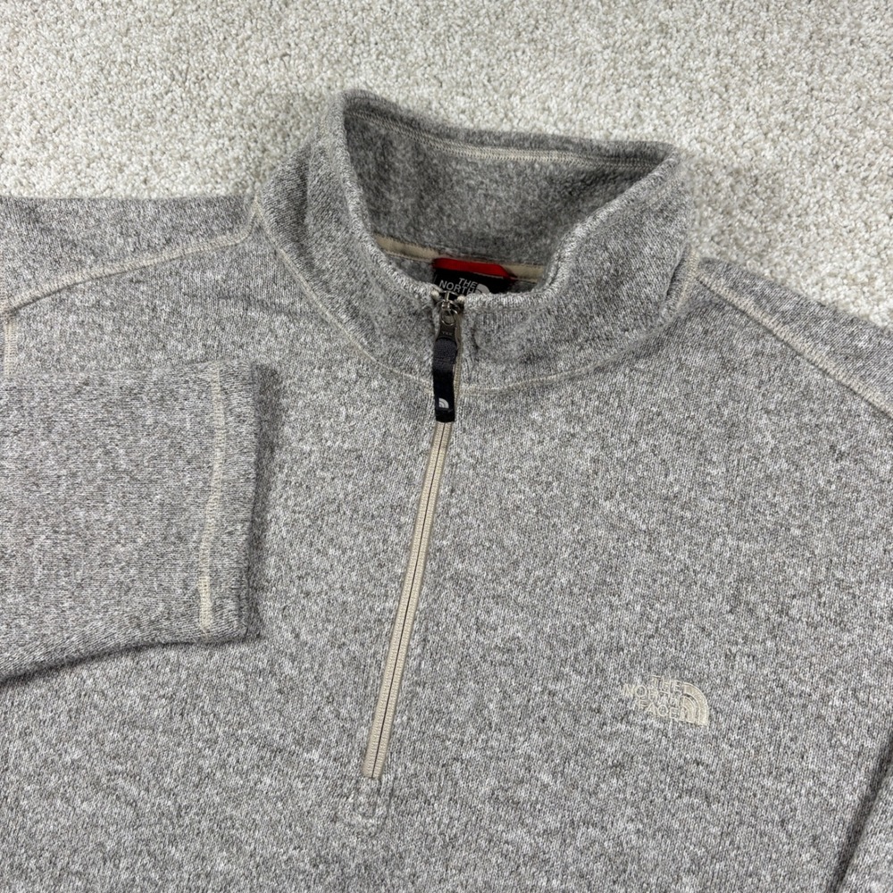 The North Face Pullover Mens XXL Grey Gordon Lyons 1/4 Zip Sweater Fleece 01511